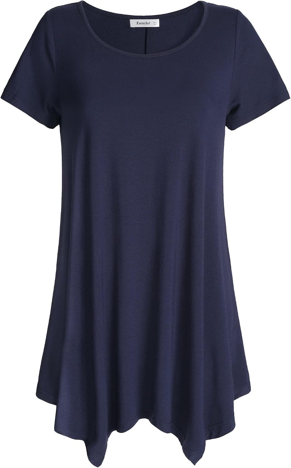 Esenchel Women's Short Sleeves Tunic Shirt Loose Fit Leggings Top