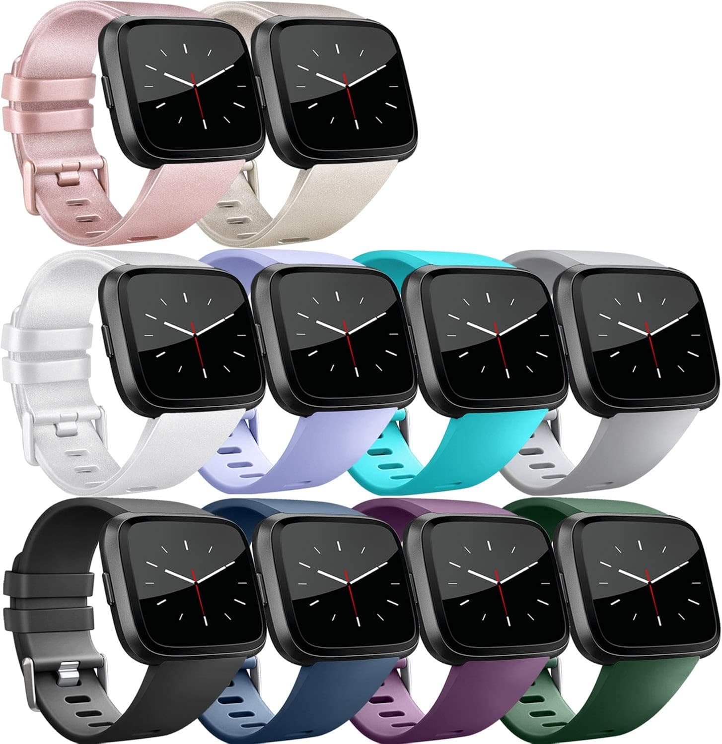 Vancle Band Compatible with Fitbit Versa Bands, Classic Accessories Replacement Wristbands for Fitbit Versa Smartwatch (# 10PCS, Small)