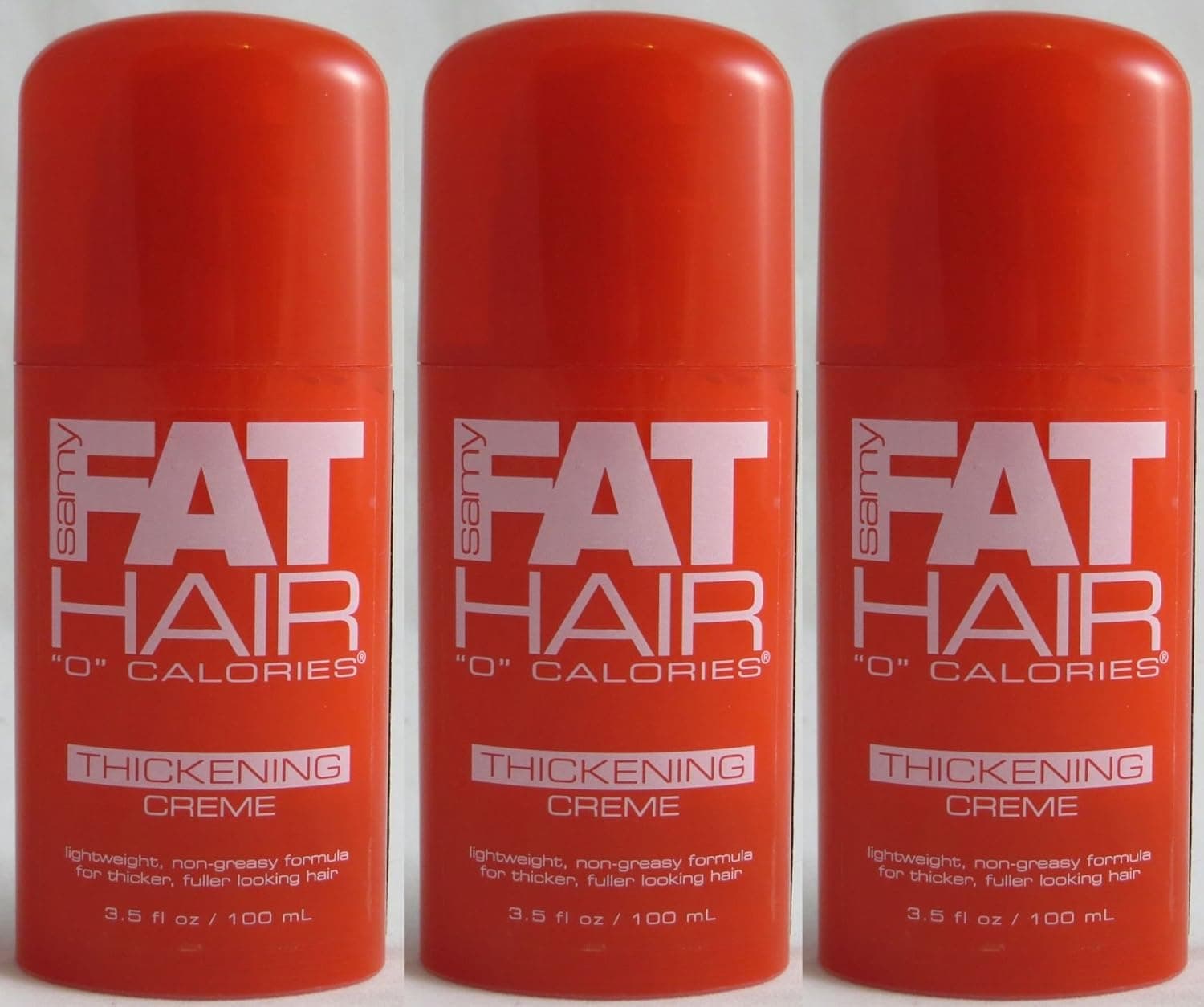 Samy Fat Hair 0 Thickening Creme, 3.5 Ounce / 100 ml - Set of 3