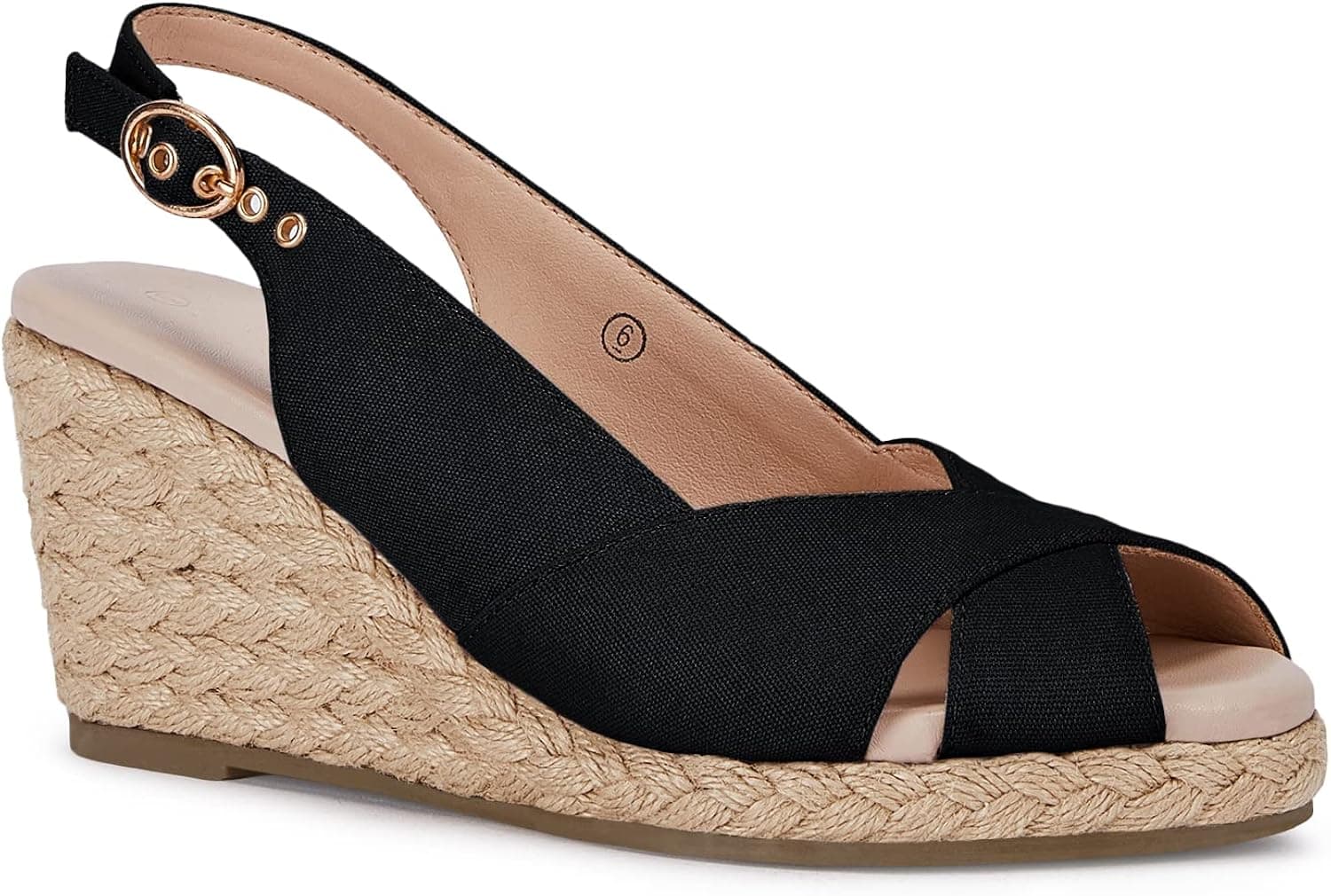 gihubafuil Women’s Platform Wedges Sandals Open Toe Buckle Slingback Espadrilles Cross Band Slip-on High Heels