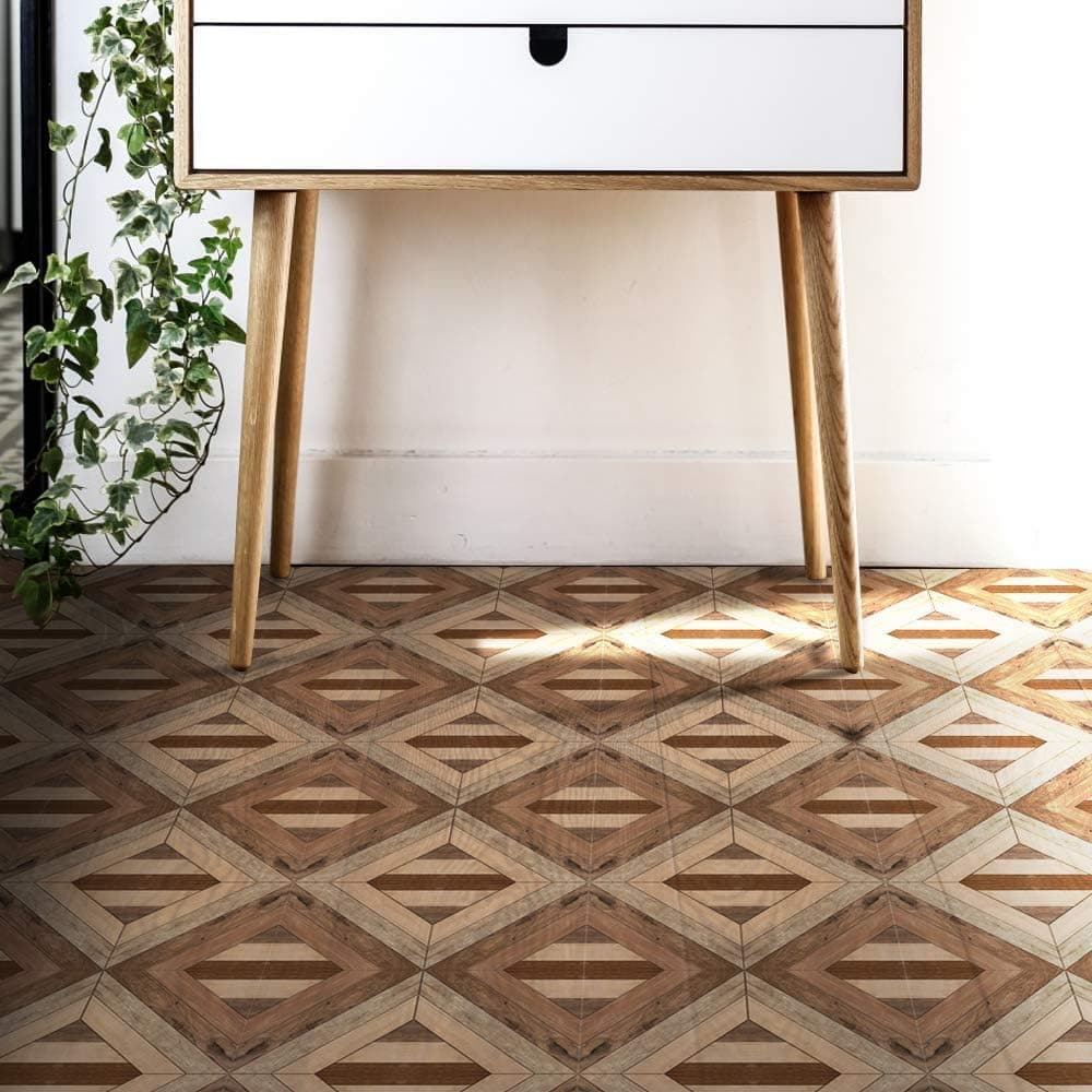Madera Peel and Stick 13x13 Tile Stickers for Floors, Also Walls, Backsplash and Furniture | Removable No Damage Adhesive Floor Decals for Linoleum and Vinyl Flooring, Plus Ceramic, Laminate, More