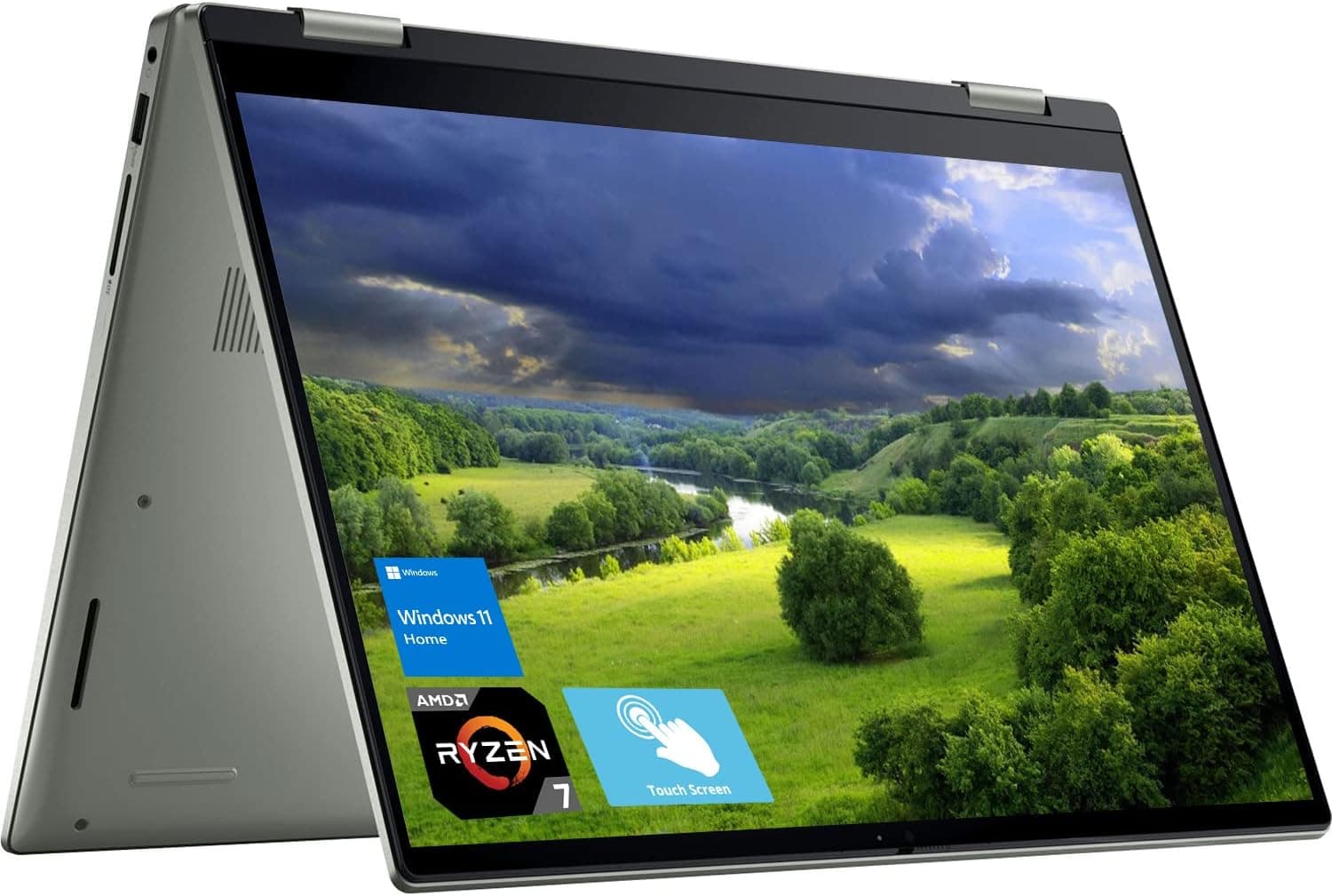 Dell 2022 Newest Inspiron 7000 2-in-1 Laptop, 14" FHD+ Touch Display, AMD Ryzen 7 5825U, 32GB DDR4 RAM, 1TB SSD, FHD Webcam, HDMI, Backlit KB, FP Reader, Wi-Fi 6, Windows 11 Home, Pebble Green