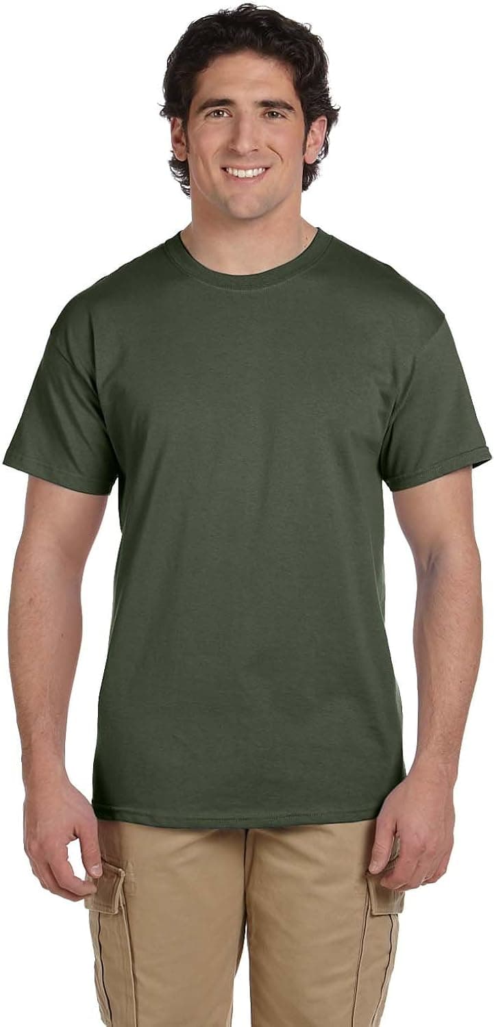 Fruit of the Loom Men's Short Sleeve Crew Tee, XXXXXX-Large  - Military Green