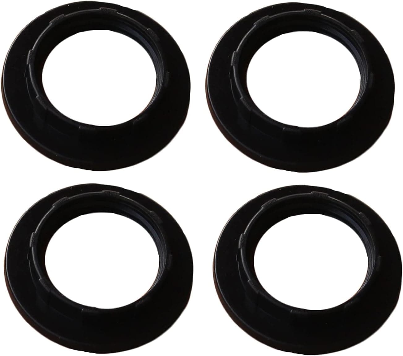 E12 Lamp Shade Collar Rings,JNXQWE Light Socket Ring,E12 E14 Lock Socket Replacement Adapter Ring with Inner Diameter of 1.1Inches（28mm）, Retainer Rings for Light Fixture (4, Black)