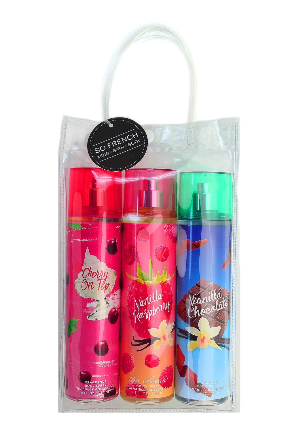 Vanilla Collection Body Mist Set (Cherry Top, Vanilla Raspberry, Vanilla Chocolate)