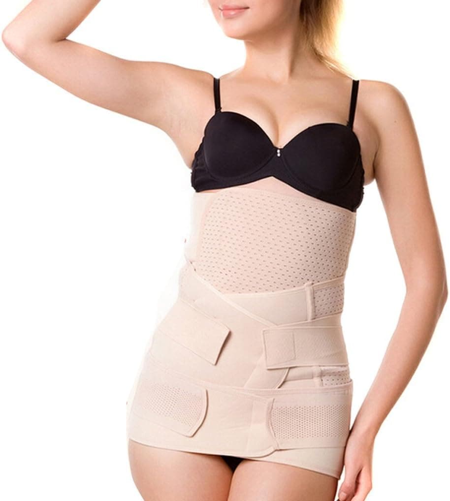 Csmarte Comfortable Mesh Breathable Ventilation Elastic Postpartum Postnatal Recovery Belly Support Girdle Belt Waist Slimming Belt Pelvic Girdle Gastric Band for Women and Maternity( 3 in 1 )