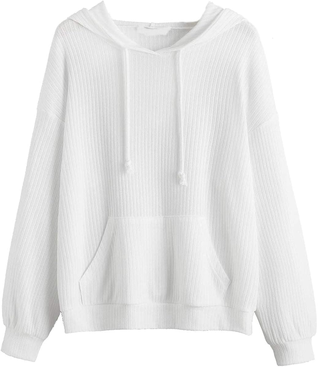 Romwe Women's Hoodie Sweatshirts Casual Long Sleeve Pullover Top with Pockets
