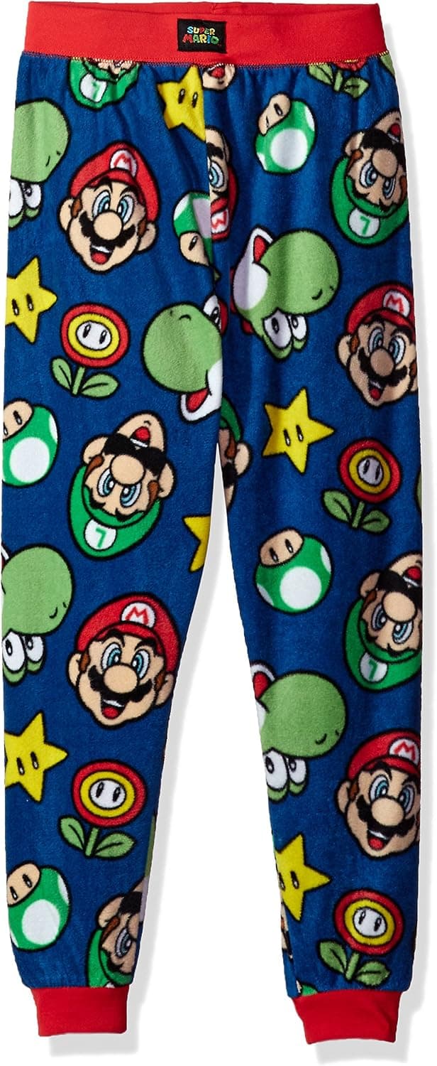 SUPER MARIO Boys' Big Micro Fleece Jogger Lounge Pant