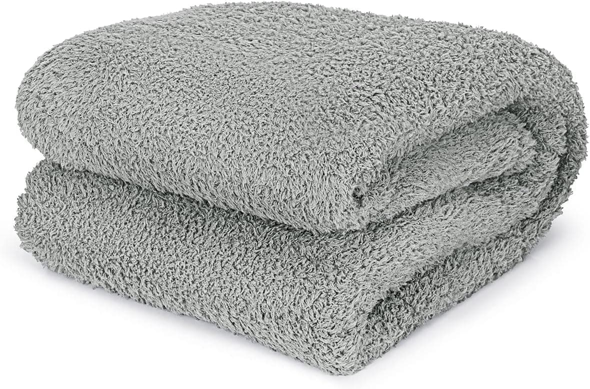 TAFTS Feathery Throw Blankets - Soft, Ultra Comfy and Fuzzy - Plush Fluffy Fleece Blankets and Throws for Couch, Bed & Living Room - Fall, Winter, or Spring - Blankets King Size - Space Grey