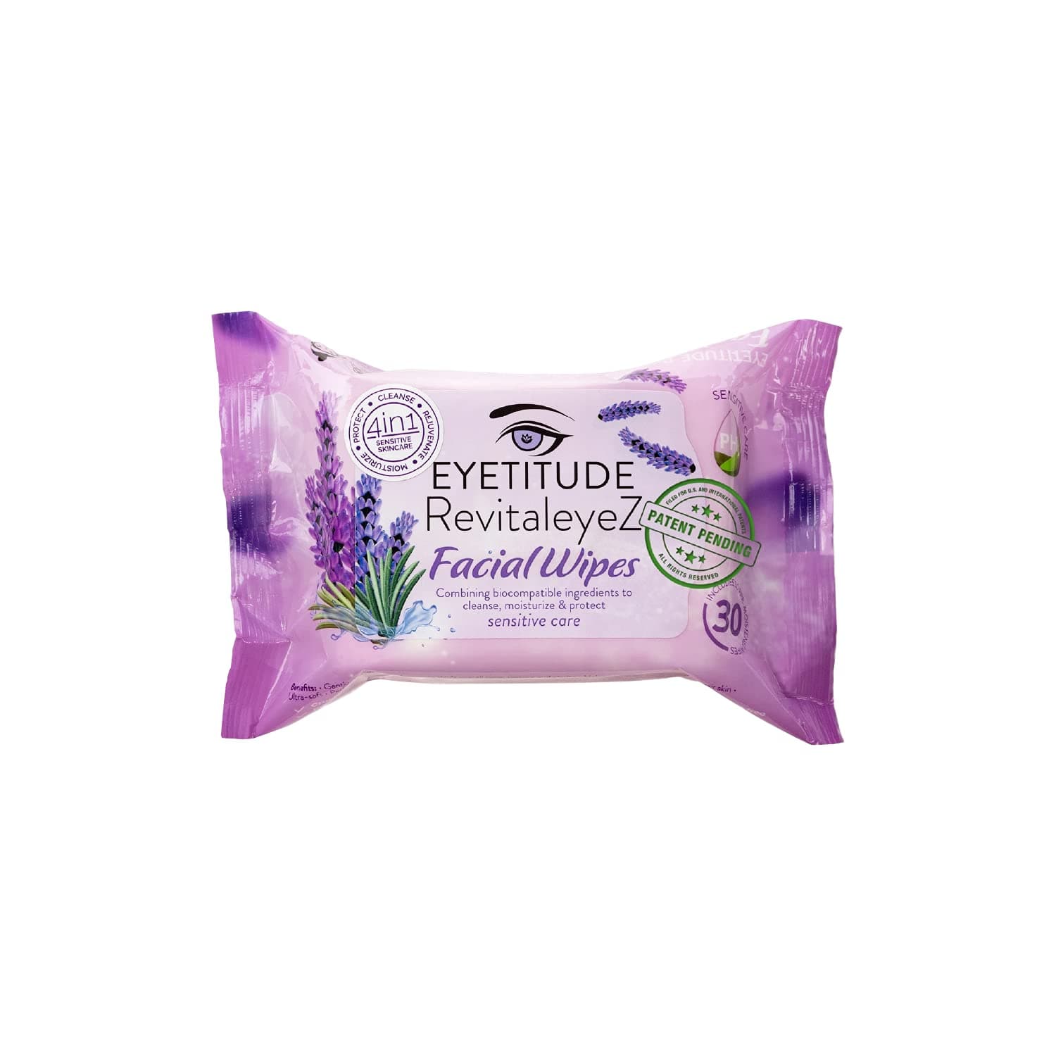 Eyetitude - RevitaleyeZ 4-in-1 Facial Wipes - Gently Remove Makeup, Dirt, and Oil (30ct)