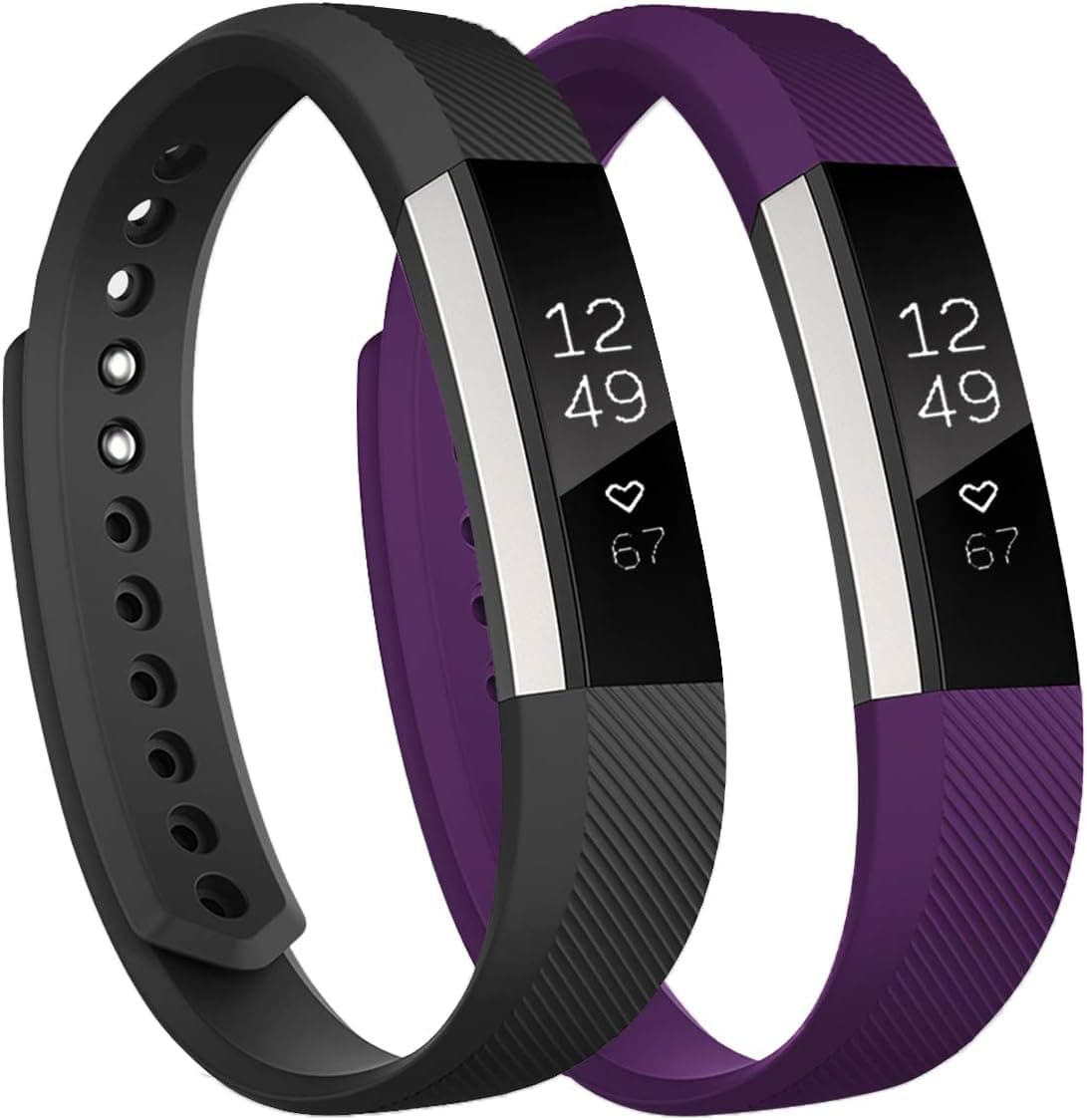 Fundro Replacement Bands Compatible with Fitbit Alta and Alta HR , Newest Sport Strap Wristband with Secure Buckle for Women Men（2- Pack)