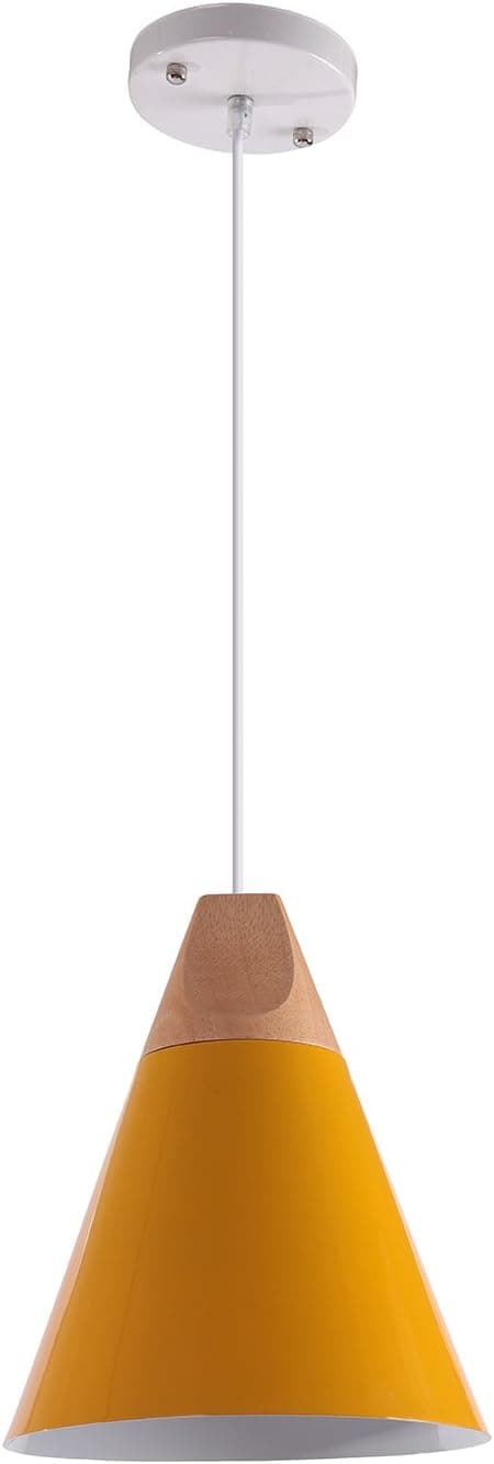 Modern Industria Celiling Light，Chandelier Lamp,Steel Shade Lamps - Yellow Shade,LED Lighting，UL Listied，for Dinning Room，Bed Room，Restaurant，Bar，Cafe Shop，Museum Decoration