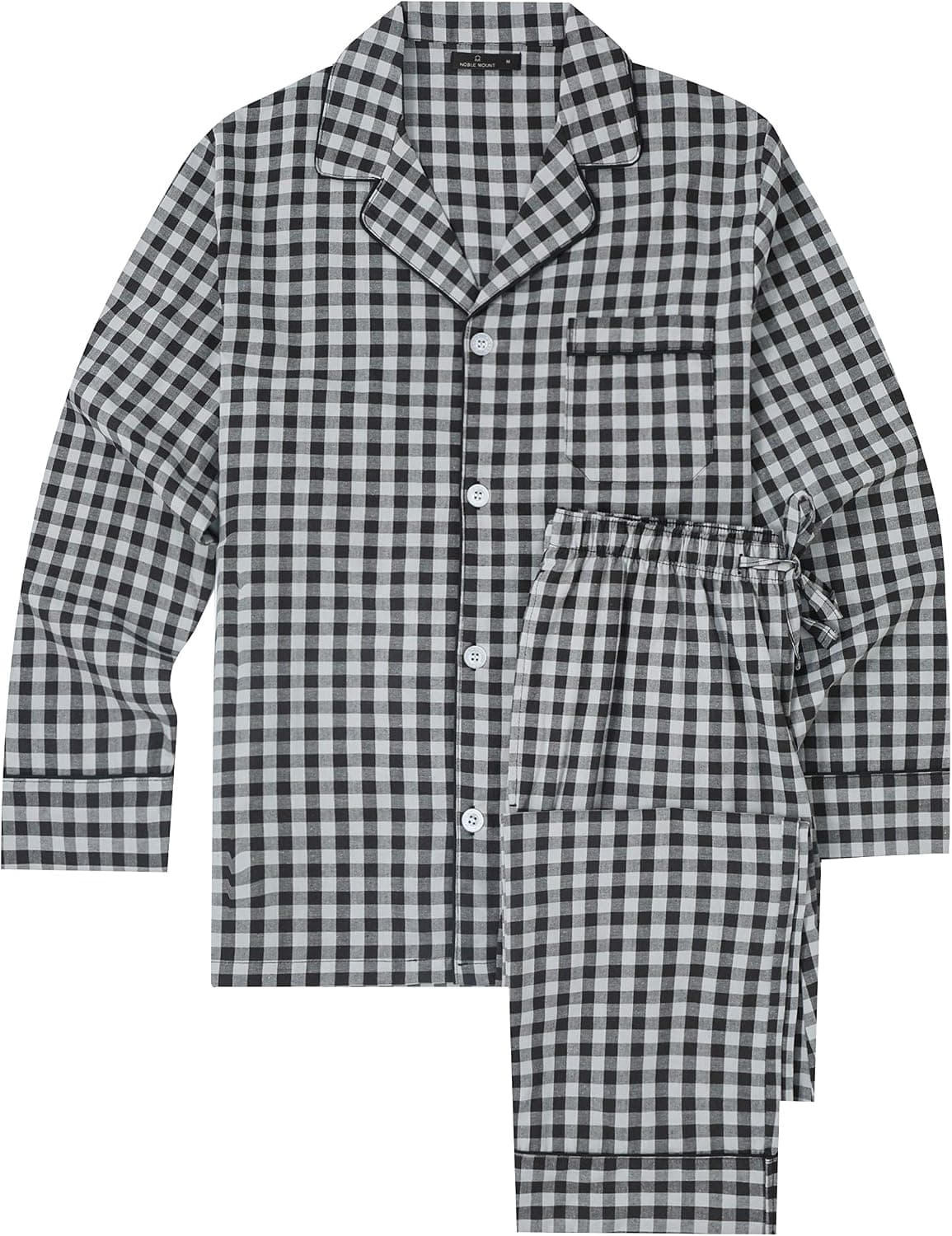 Noble Mount Mens Premium 100% Cotton Woven Pajama Sleepwear Set