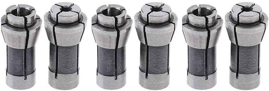 6 PCS Industries Die Grinder Collet Carbon Steel Chuck Machine Clamping Collet Adapter Engraving Trimming Machine （3mm And 6mm ）