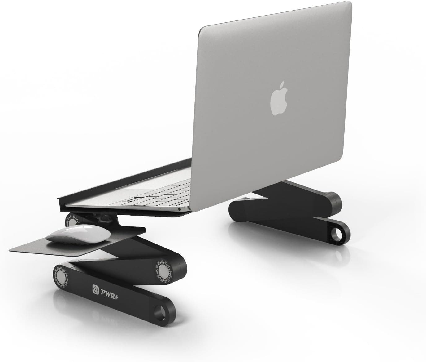 Portable Laptop-Table-Stand with Mouse Pad Fully Adjustable-Ergonomic Mount-Ultrabook-MacBook Light Weight Aluminum-Black Bed Tray Desk Fans Up to 17