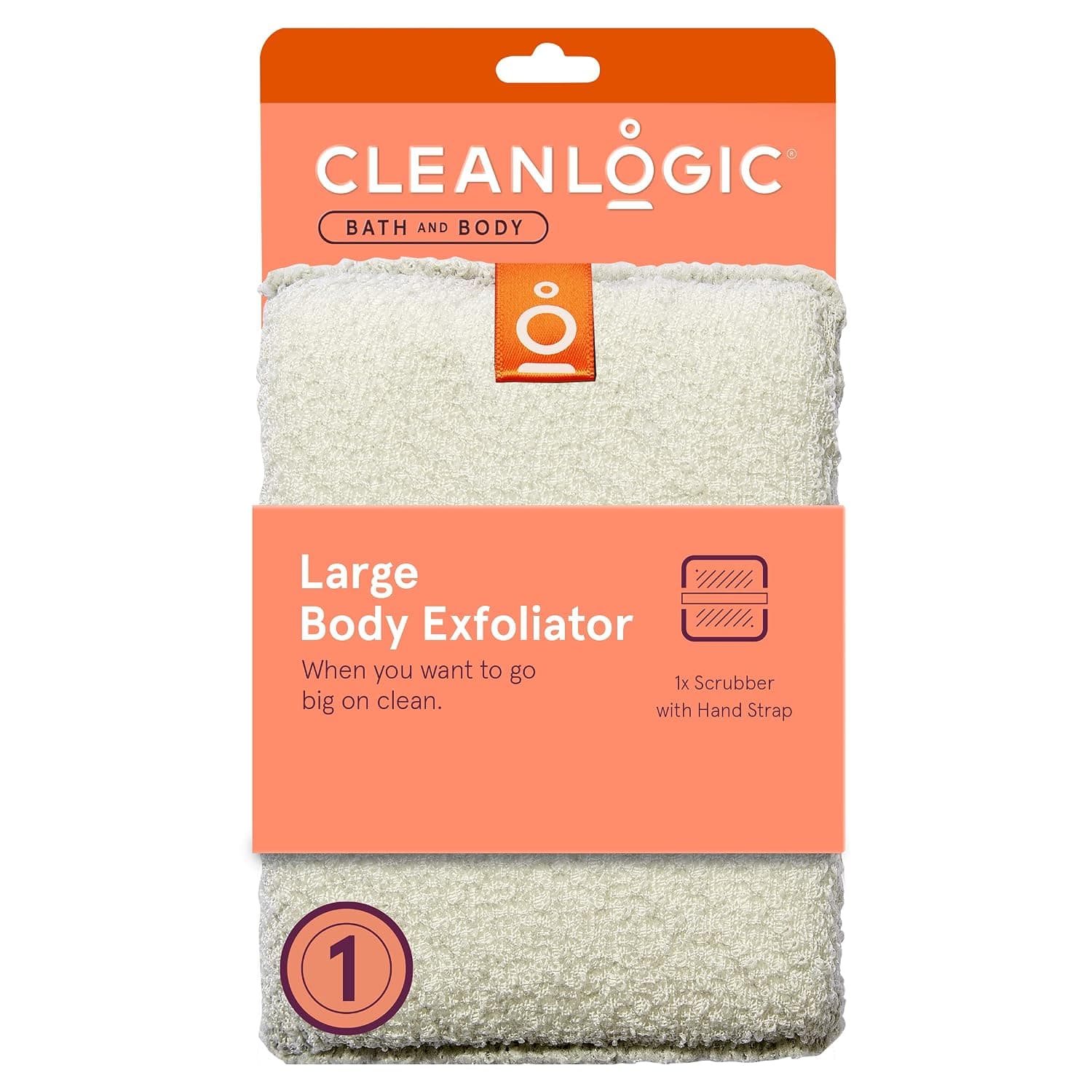 Cleanlogic Bath and Body Large Exfoliating Body Scrubber, Assorted Colors (Pack of 6)