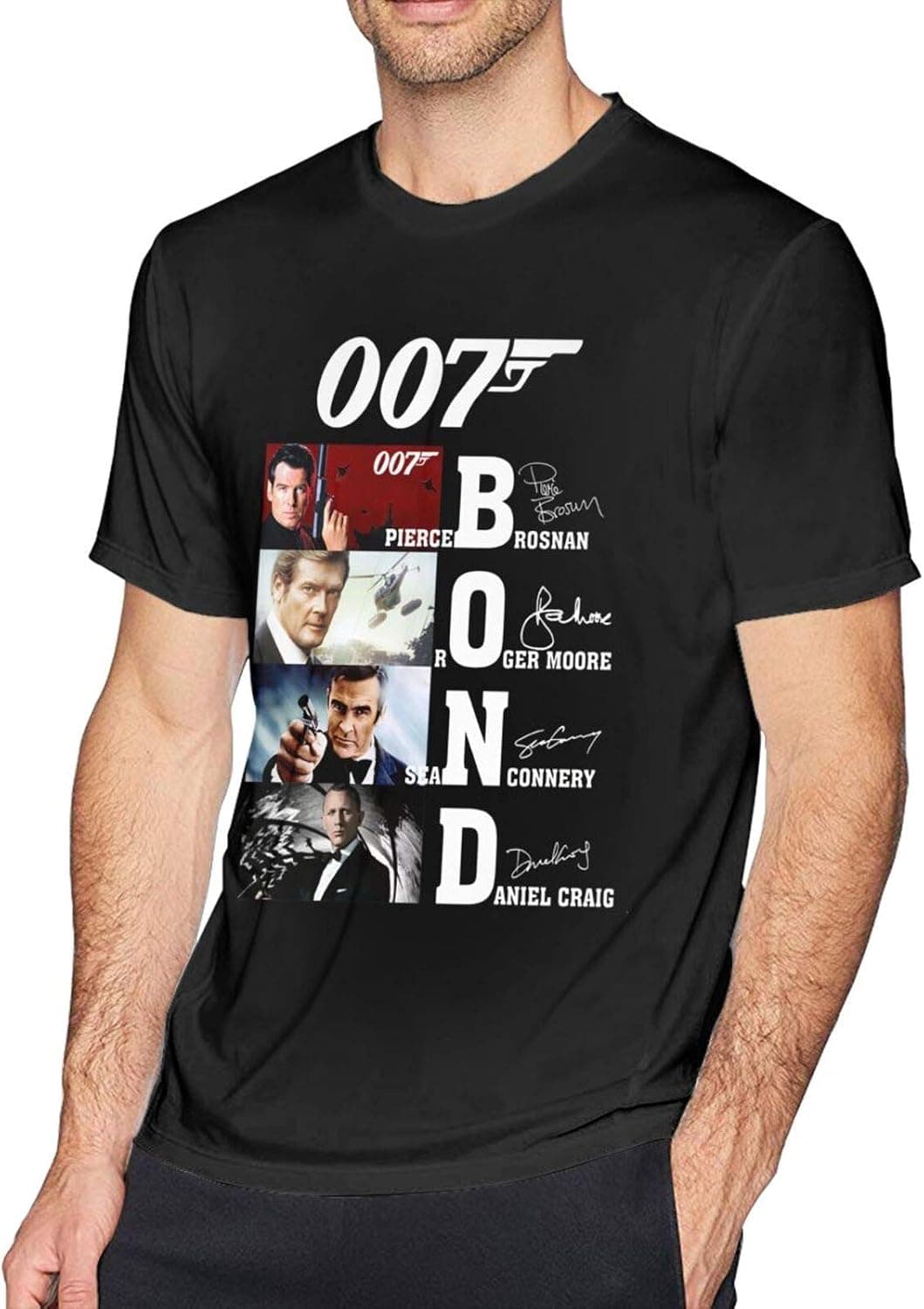 R.I.P Sean Connery James Bond 007 Man Black Short Sleeve Round Neck Fashion t Shirt for Men Graphic Tee Shirt Tops