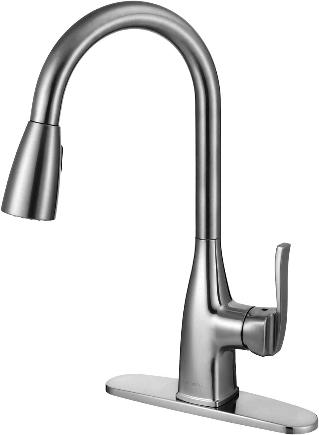 Kitchen Faucet with Sprayer - Brushed Nickel Stainless Steel Single Handle Spray/Stream Spot Resist by BOHARERS