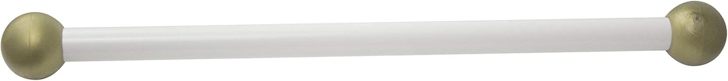 Solus SCA-335WH 15" Aluminum Cross Arm Ladder Rest for Outdoor Lamp Posts and Poles, Easy to Mount, Maintenance Free and Weather Resistant, White Bar with Gold Caps