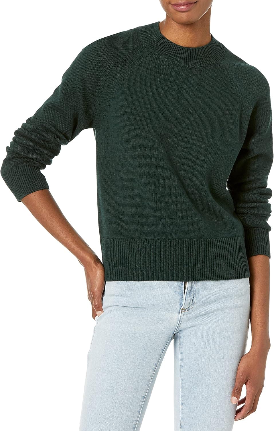Daily Ritual Women's Cotton Mock Neck Sweater