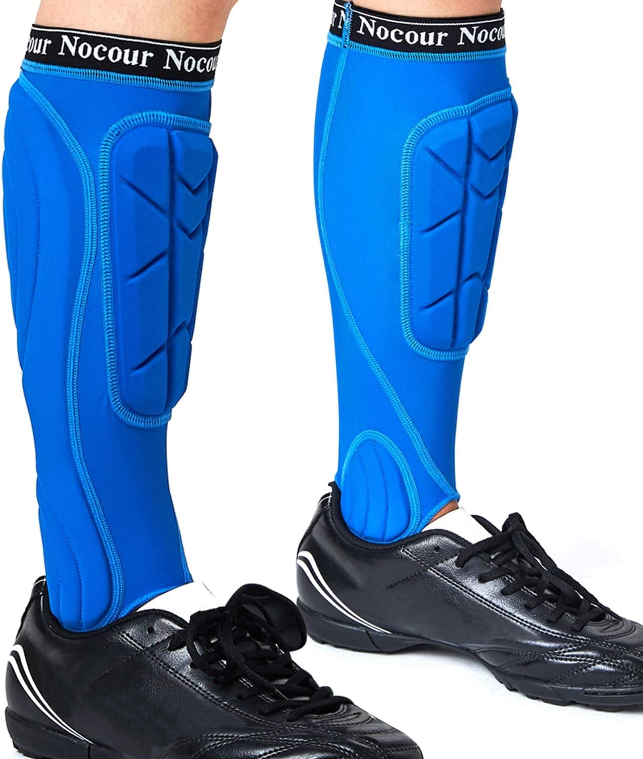 Nocour Soccer Shin Guards for for Kids Youth, Protective Soccer Gear Equipment with Lower Leg and Ankle Guards Pads for Boys Girls Teenagers