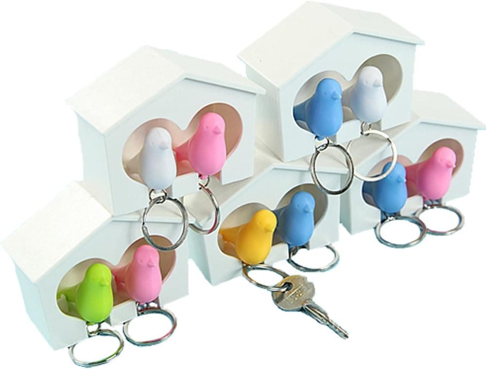Estone Lover Sparrow Key Ring Birdhouse Keychain Gadget Home Bird Nest Wall Hook