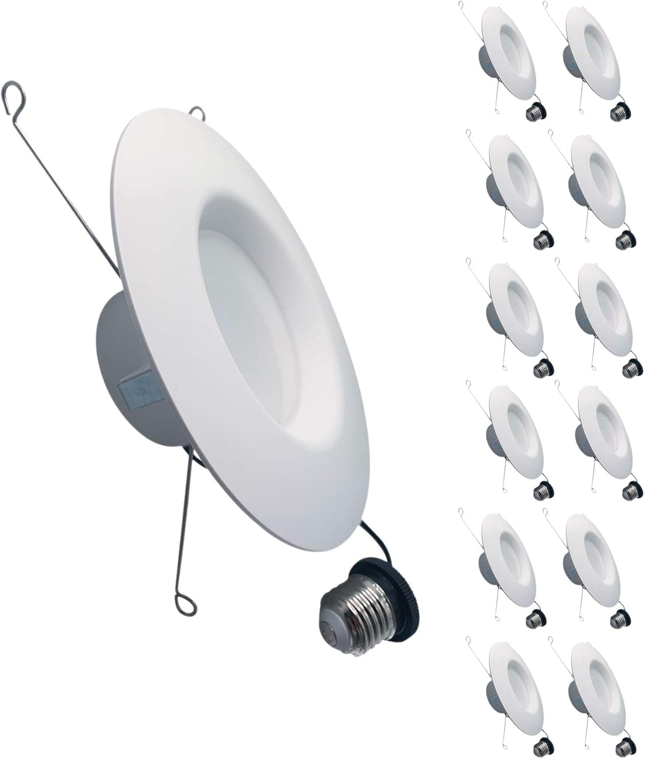 Philips LED Flicker-Free 5"/6" Dimmable Recessed Downlight, 1000 Lumen, Bright White Light (3000K), 11.5W=75W, E26 Base, 12-Pack