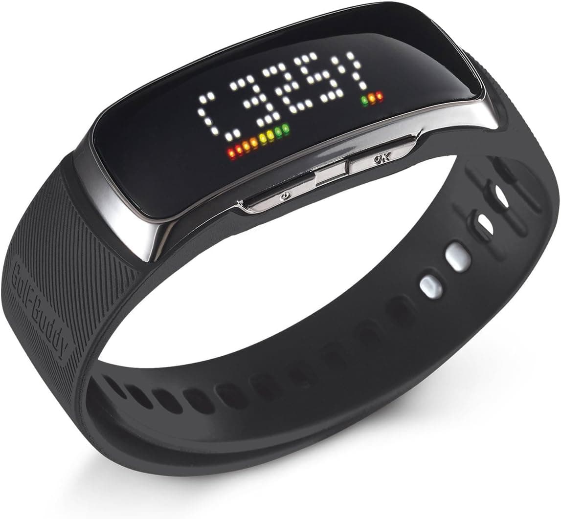 Golf Buddy BB5 Golf Range Finder Wrist Band GPS Band Watch w/ Pedometer, Black
