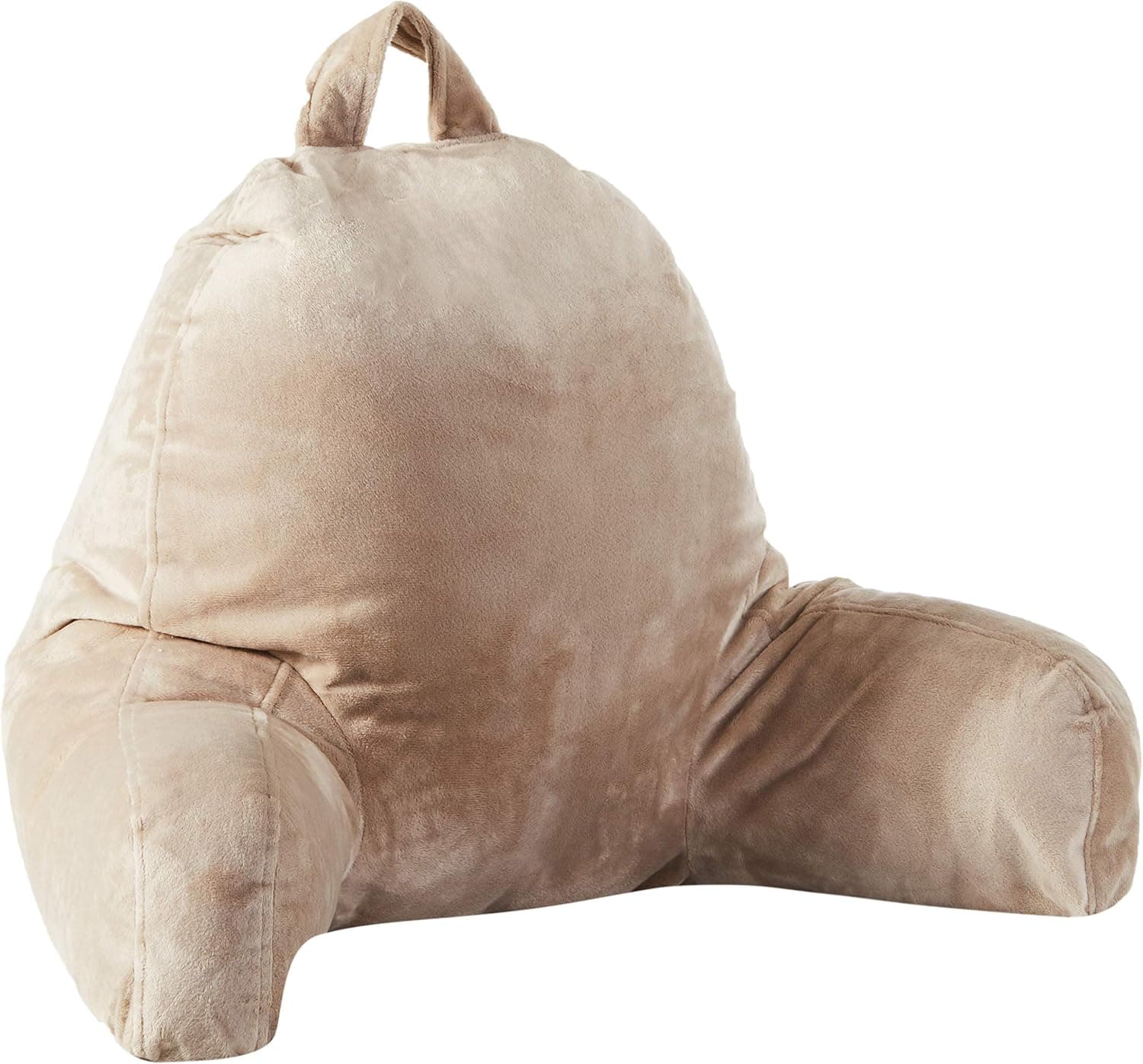 Cheer Collection Kids Size Pillow with Arms for Sitting up in Bed, Reading, Gaming, Watching - Taupe