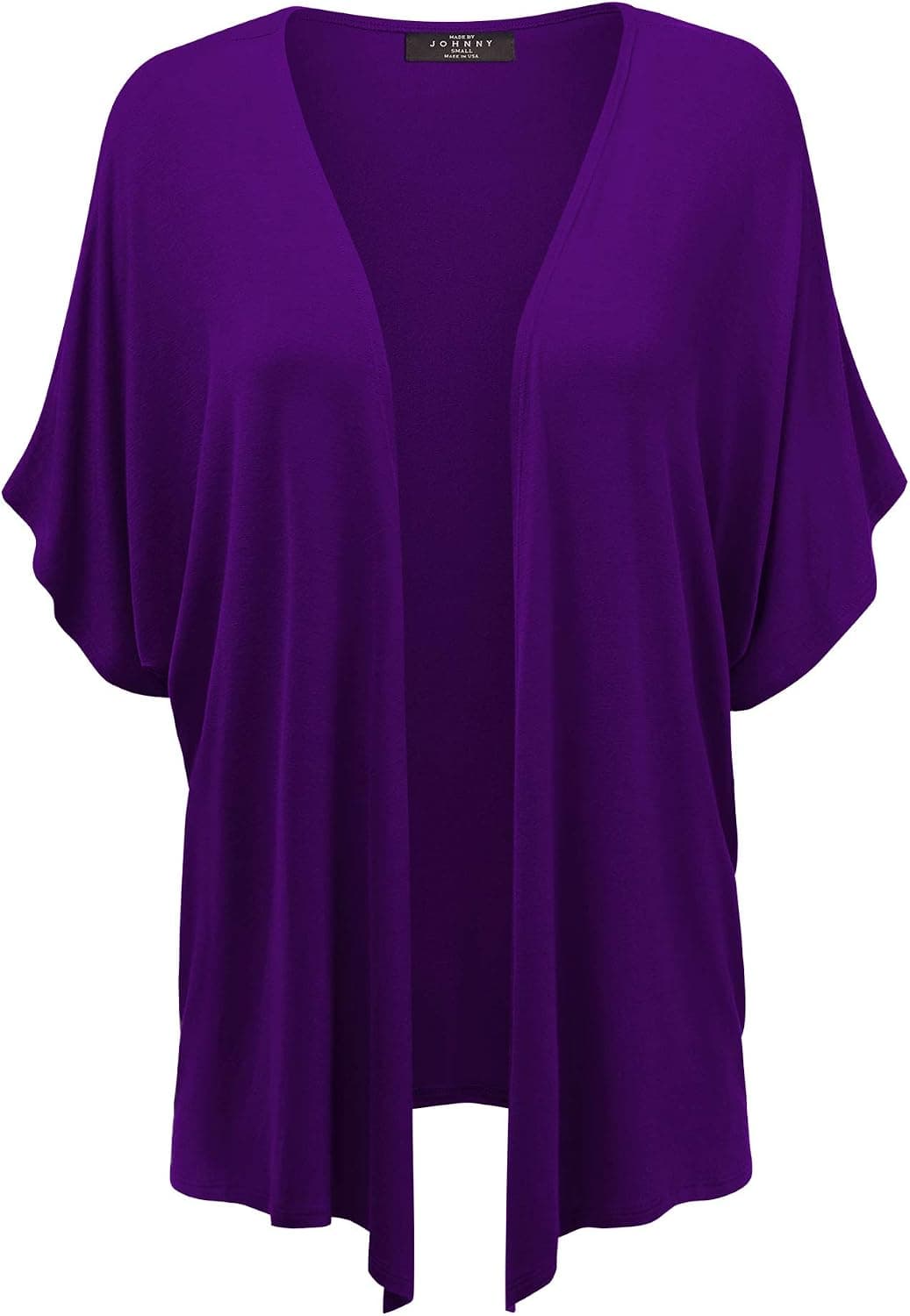 Made By Johnny Women's Kimono Style Short Sleeve Dolman Cardigan