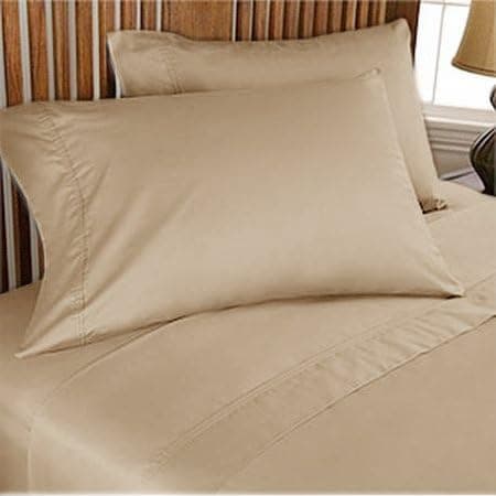 500 Thread Count Egyptian Cotton Sheet Set, Short Queen , Taupe Solid By Pearlbedding