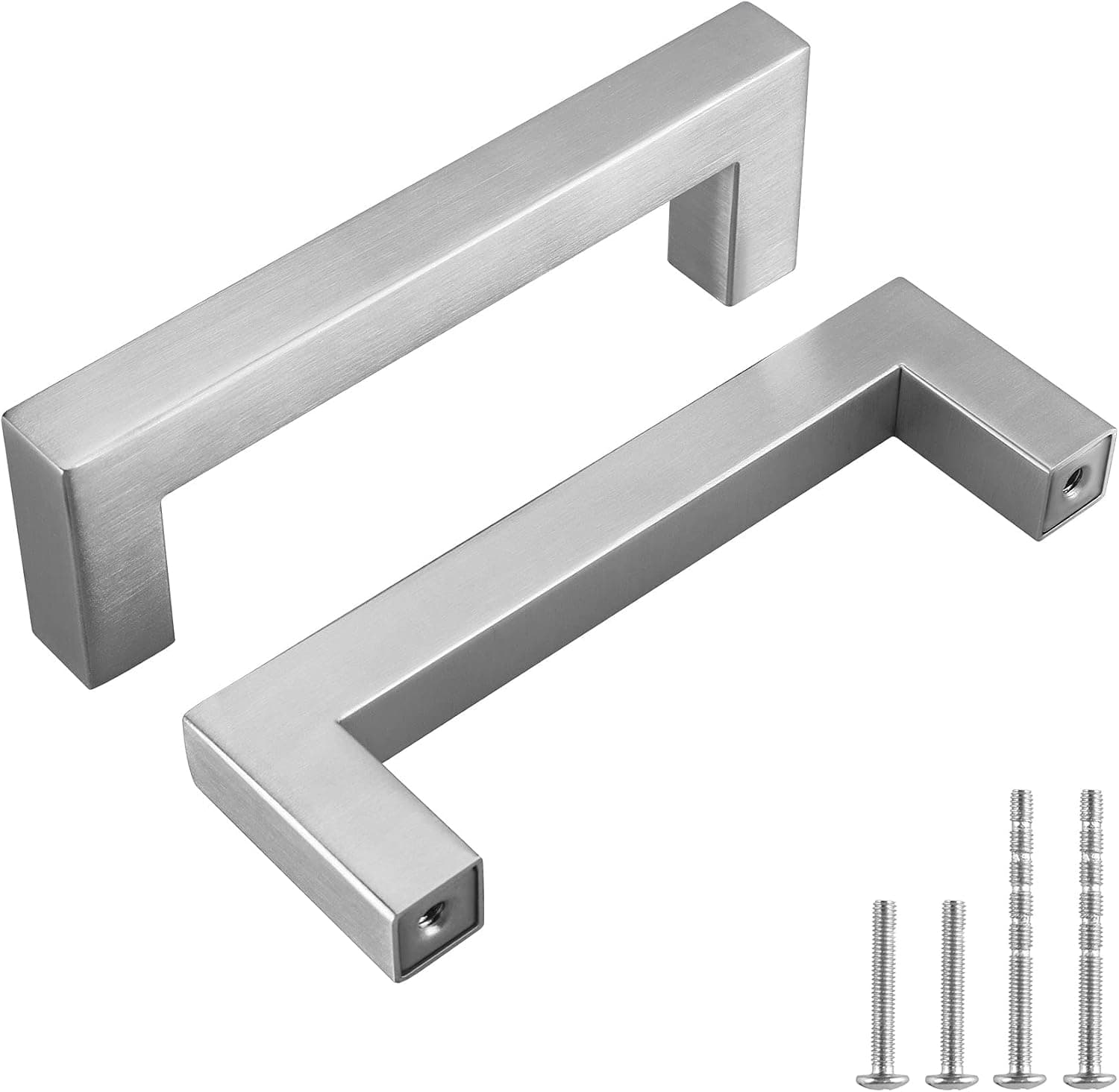 Rergy 10 Pack Brushed Nickel Cabinet Pulls Kitchen Cabinet Handles 3 3/4 Inch Dresser Drawer Pulls, 96mm Stain Steel Cabinet Hardware Door Handles Modern Drawer Pulls for Bathroom and Cupboard