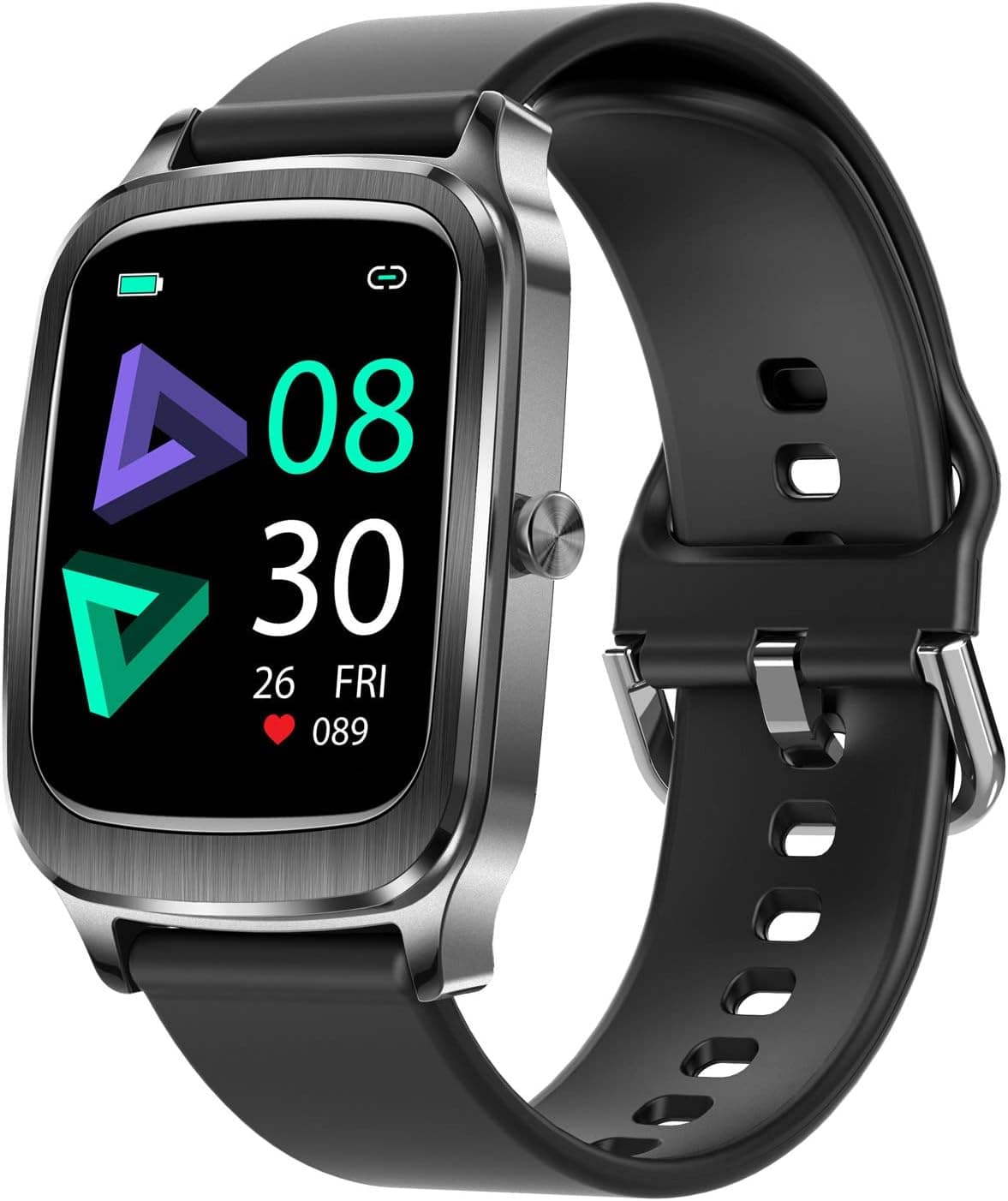Smart Watches Fitness Tracker for Men Women Compatible for Android iOS Phones,Smart Watch with Heart Rate Monitoring 1.65 Full-Screen Touch IP67 Waterproof Watch (Black)