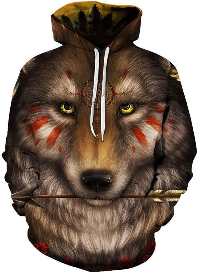 Takra Men Horror Clown Hoodie 3D Long Sleeve Pullover Sweatshirts