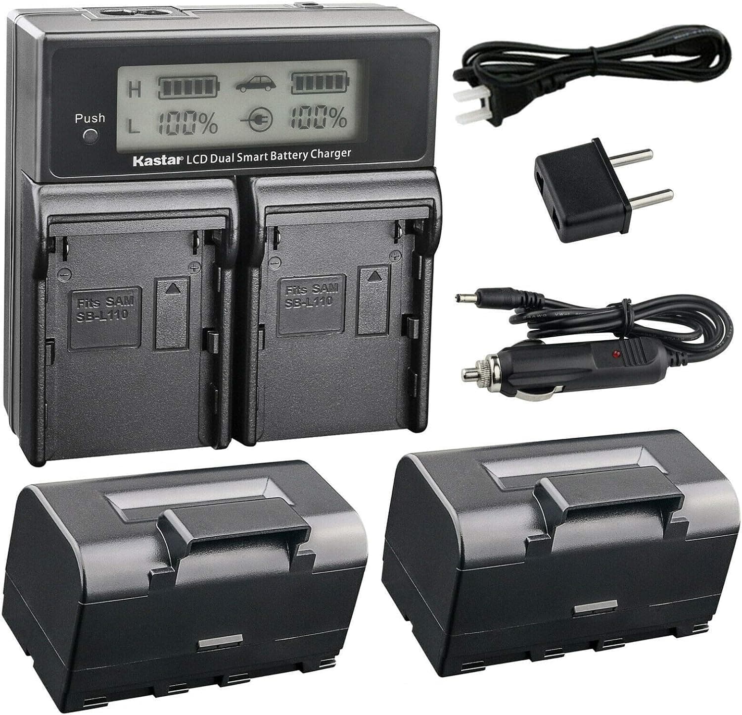 Kastar Battery 2 Pack and LCD Dual Fast Charger for Topcon BT-65Q, Topcon BC-30 BC-30D BT-30, Topcon Total Stations FC-200 FC-2200 FC-2500 GPT-7000i GTS-750 GTS-751 GPT-7500 GTS-900 GPT-9000