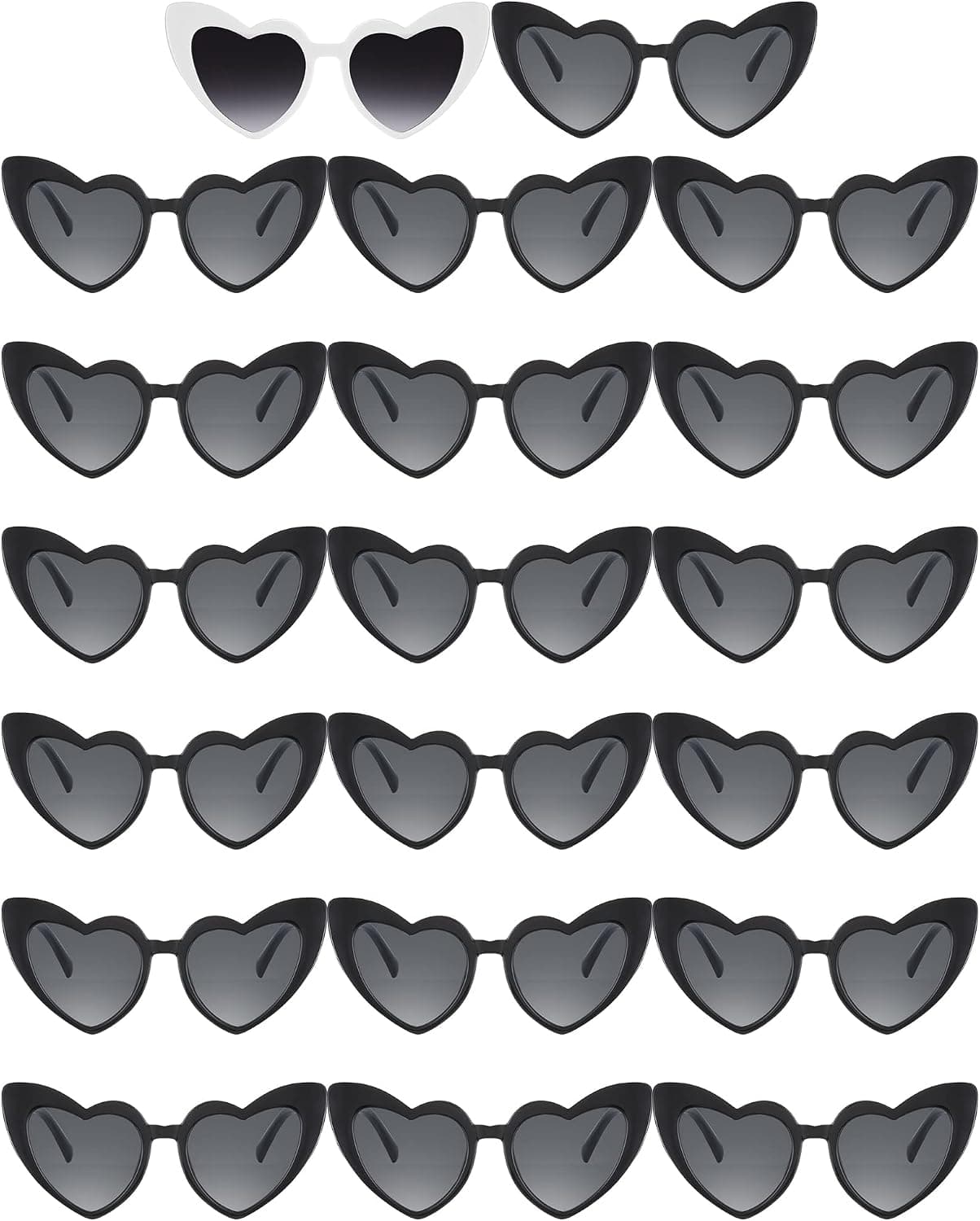 Flutesan 20 Pairs Heart Shaped Sunglasses Vintage Heart Glasses Women Bachelorette Sunglasses for Wedding Party
