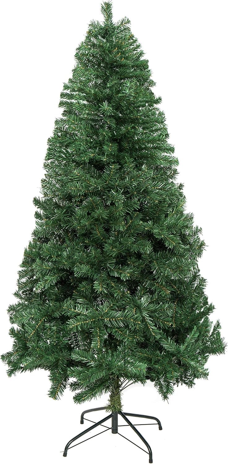 Christmas Tree, 7ft PVC Artificial with Solid Metal Legs and 880 Branch Tips, Perfect Decor