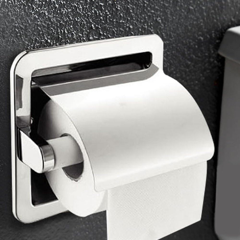 LUANT Recessed Paper Holder for Bathroom Storage, Stainless Steel, Polished Chrome