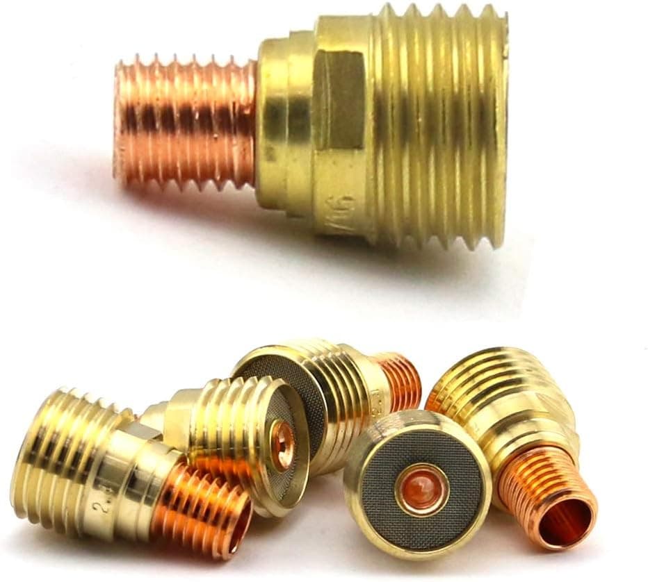 WeldingCity 5-pk Gas Lens Collet Body 45V45 (1/8") for TIG Welding Torch 9, 20 and 25 Series in Weldcraft Lincoln Miller ESAB Weldcraft CK (5 Each/Pack)