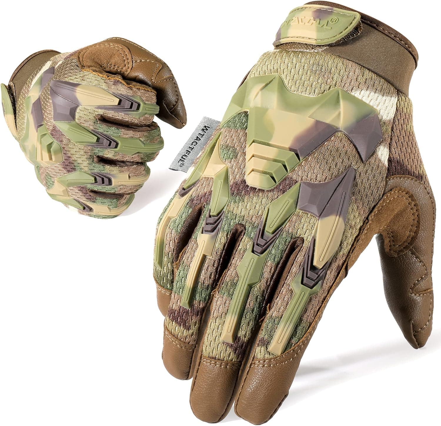 WTACTFUL Rubber Guard Protective Full Finger Tactical Gloves for Airsoft Hunting Cycling Motorbike
