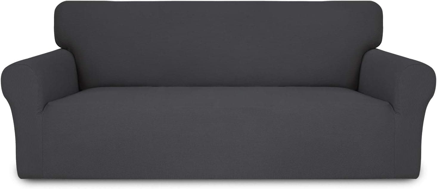 Easy-Going Thickened Stretch Slipcover, Sofa Cover, Furniture Protector with Elastic Bottom, 1 Piece Couch Shield, Sturdy Fabric for Pets,Kids,Children,Dog (Oversized Sofa,Gray)