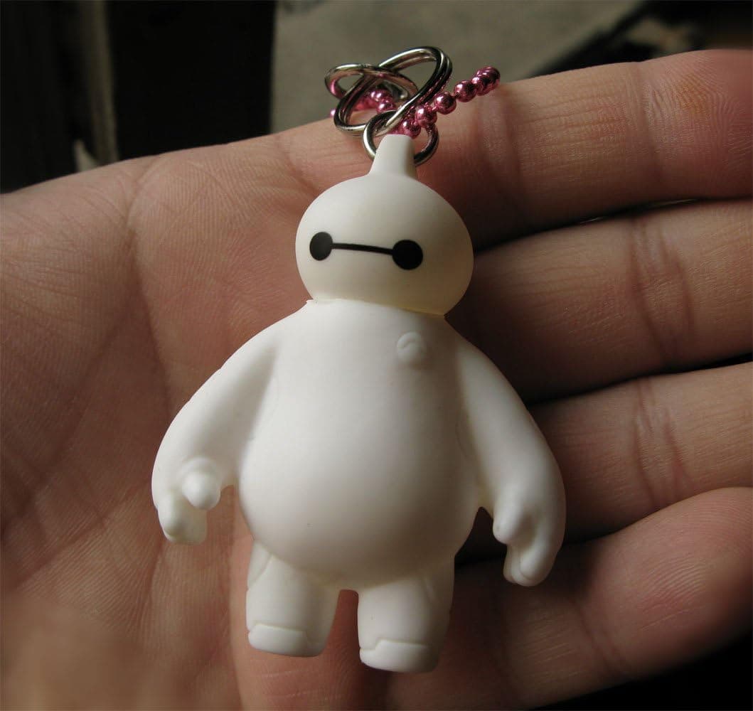 Baymax Keychain,Key ring with Beads Chain,Rotatable Head(K038)