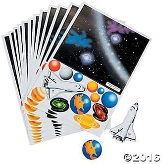 2 Dozen (24) Make a Solar System Sticker Sheets - Outer Space Planets Activity - Science Party Favors - Classroom