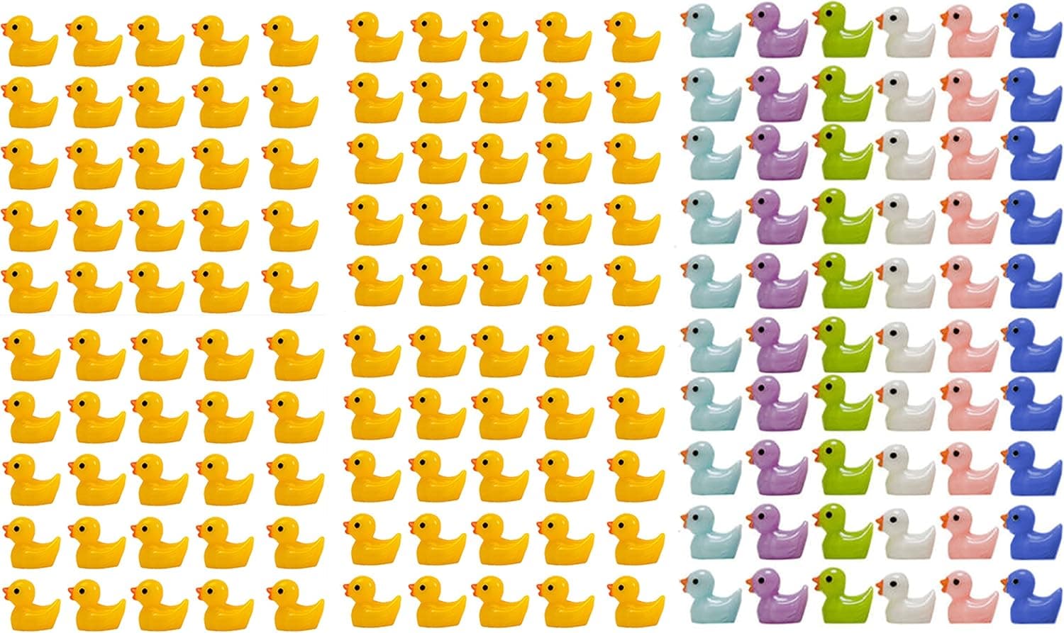 Birostiana Miniature Dollhouse Accessories 160 Pieces Miniatures Duck Resin Mini Toys DIY Decor Ornament for Miniature Fairy Garden Landscape Dollhouse Kit Fish Tank Aquarium