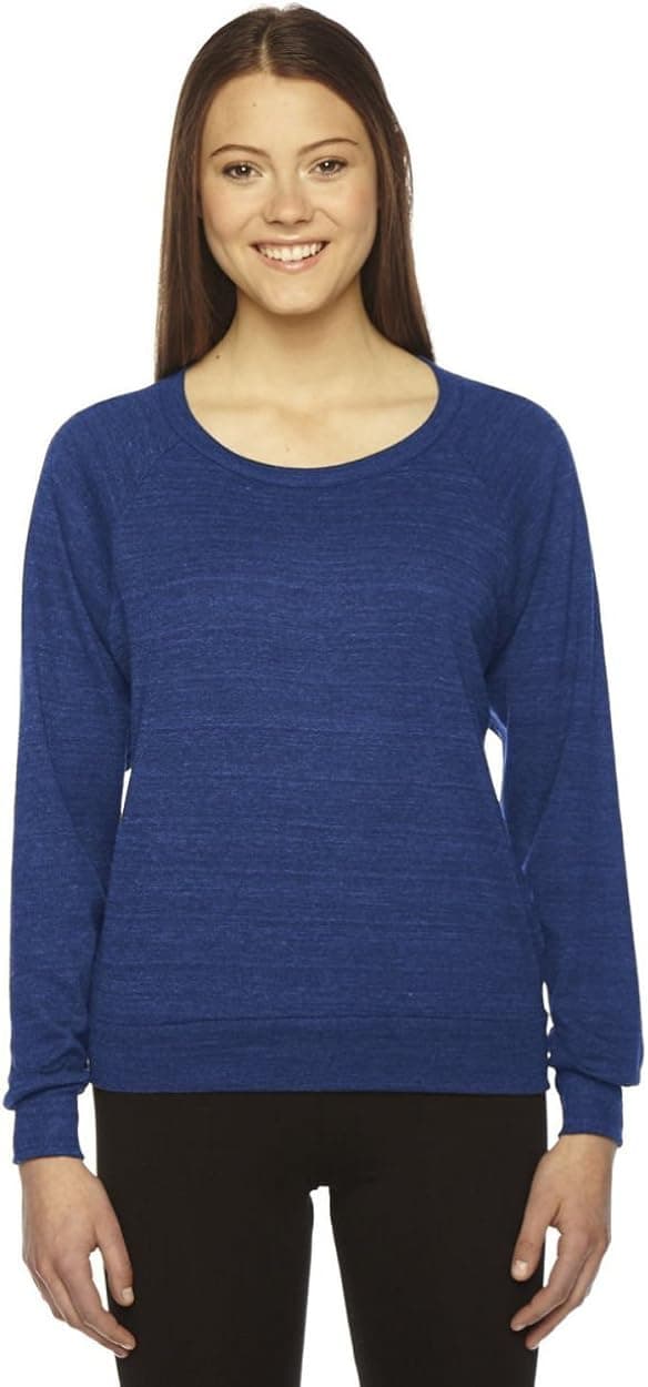 American Apparel Women's Tri-Blend Rib Light Weight Raglan Pullover