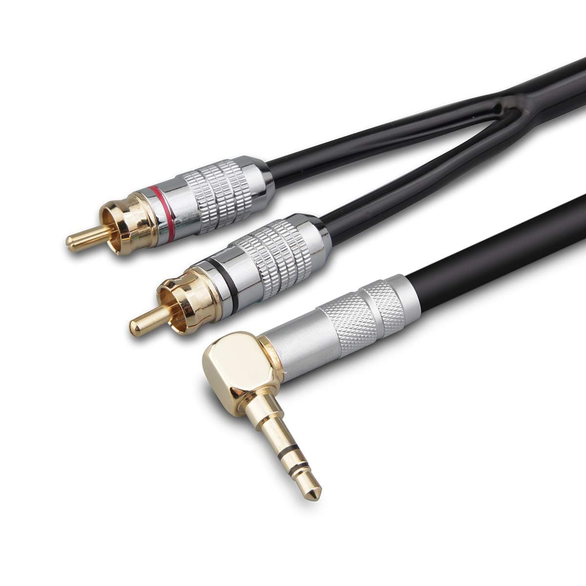 Primeda Audiophile Audio Cable Stereo 3.5mm Male to 2 RCA Male Hi Fi for MP3,CD,IPAD iPod Speakers,Home Theater,HDTV (Right Angle 3.5mm (6 Feet))