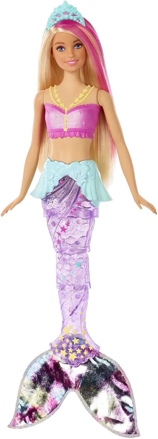 Barbie Dreamtopia Sparkle Lights Mermaid Doll with Swimming Motion and Underwater Light Shows, Approx 12-Inch with Pink-Streaked Blonde Hair, Gift for 3 to 7 Year Olds​​​