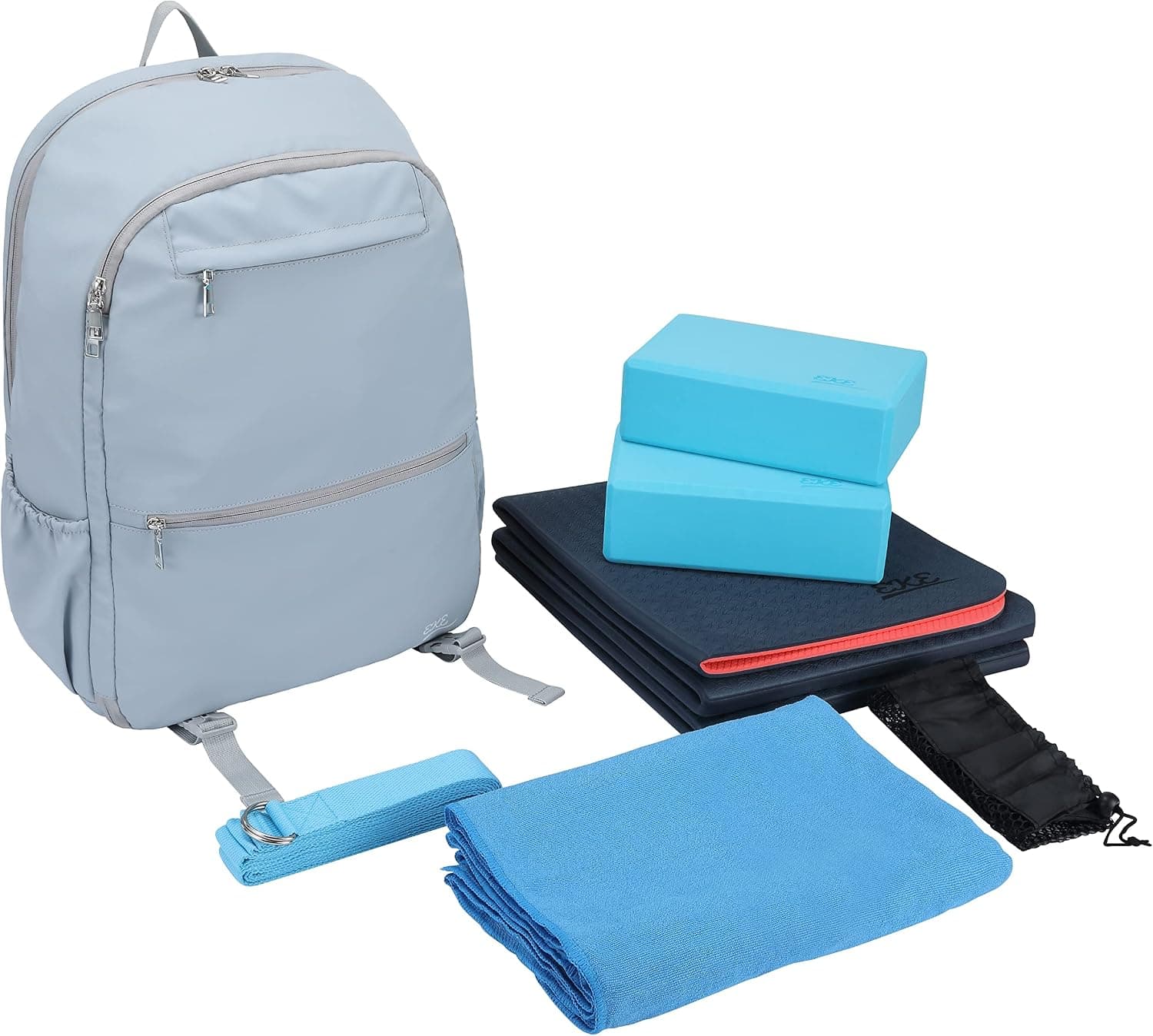 EKE Yoga Starter Set Yoga mat+Yoga/Sport Backpack+Yoga Blocks+Straps All Yoga Supplies in one Special Backpack