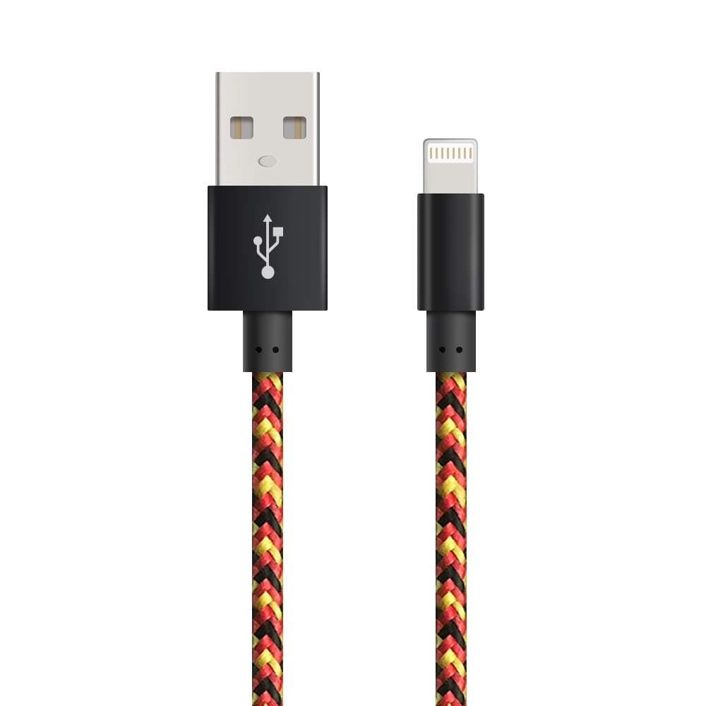 iPhone Charger Cable,MFI Certified 3M Charging Cable USB Syncing Data，Nylon Braided Cord Charger Compatible iPhone 14 13 12 11 Pro Max XR XS X 8 7 6 Plus SE and More (RED-Yellow-Black)