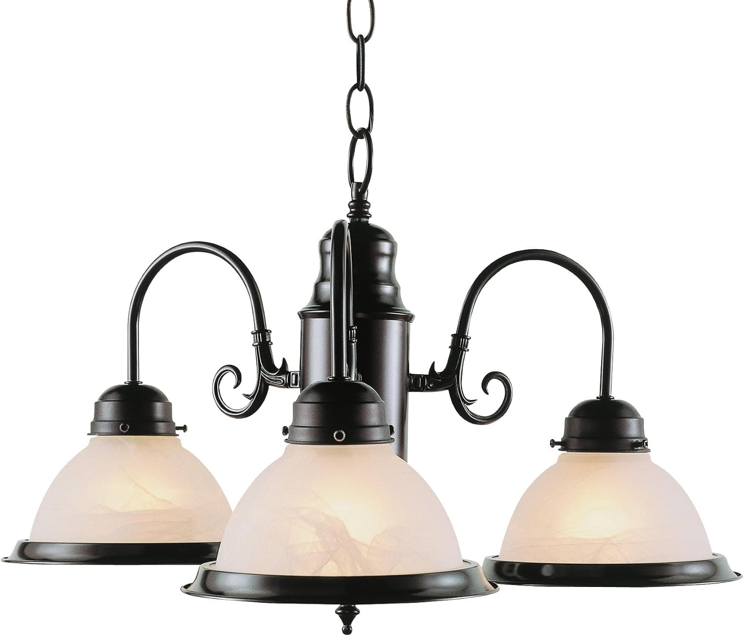 Bel Air Lighting Trans Globe Imports 1098 ROB Traditional Three Light Chandelier from Baldwin Collection Dark Finish, 19.00 inches, Rubbed Oil Bronze